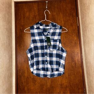Wild Fable Blue and White Plaid Button Down Shirt
